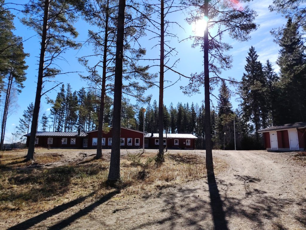 Tahkoniemi näkymä saunalta piha-alueelle